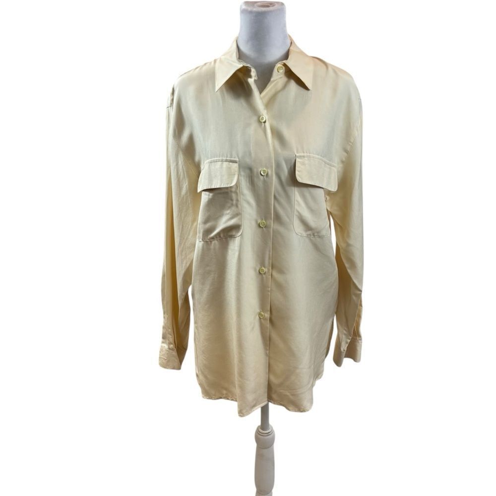 Ladies Brand New with Tags Vintage Clio Ivory 100% Silk‎ Blouse Size Small
